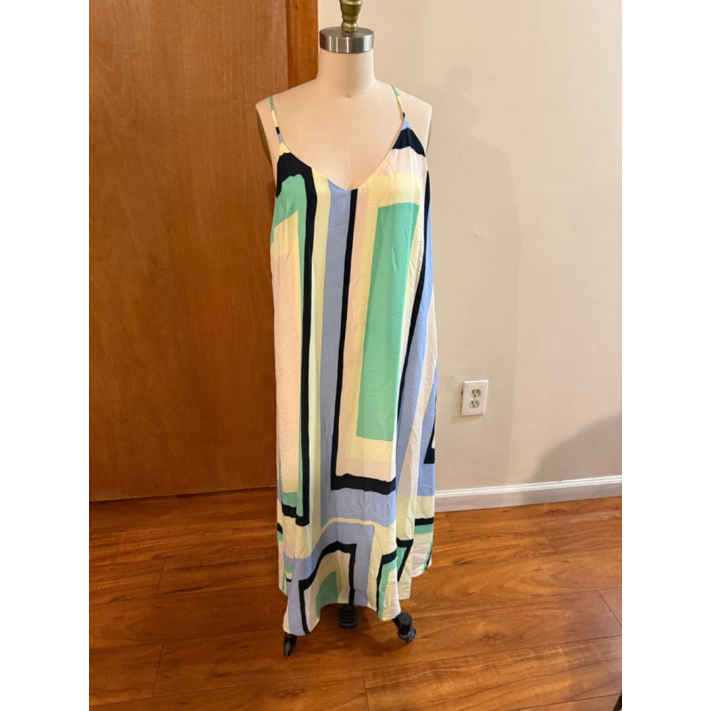 Women's Maeve Multicolor Geometric Maxi Dress L